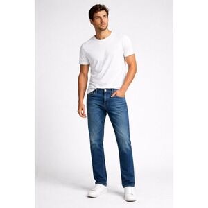 Hudson Blake Slim Straight Jeans Mens Size 34 Blue Denim Distressed